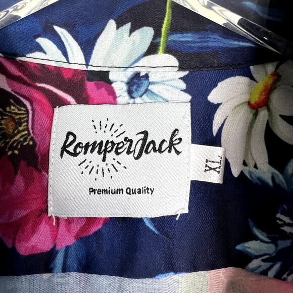 Romper Jack Floral Passion Romper Jumpsuit One Piece Button Front Navy Festival - Picture 5 of 8